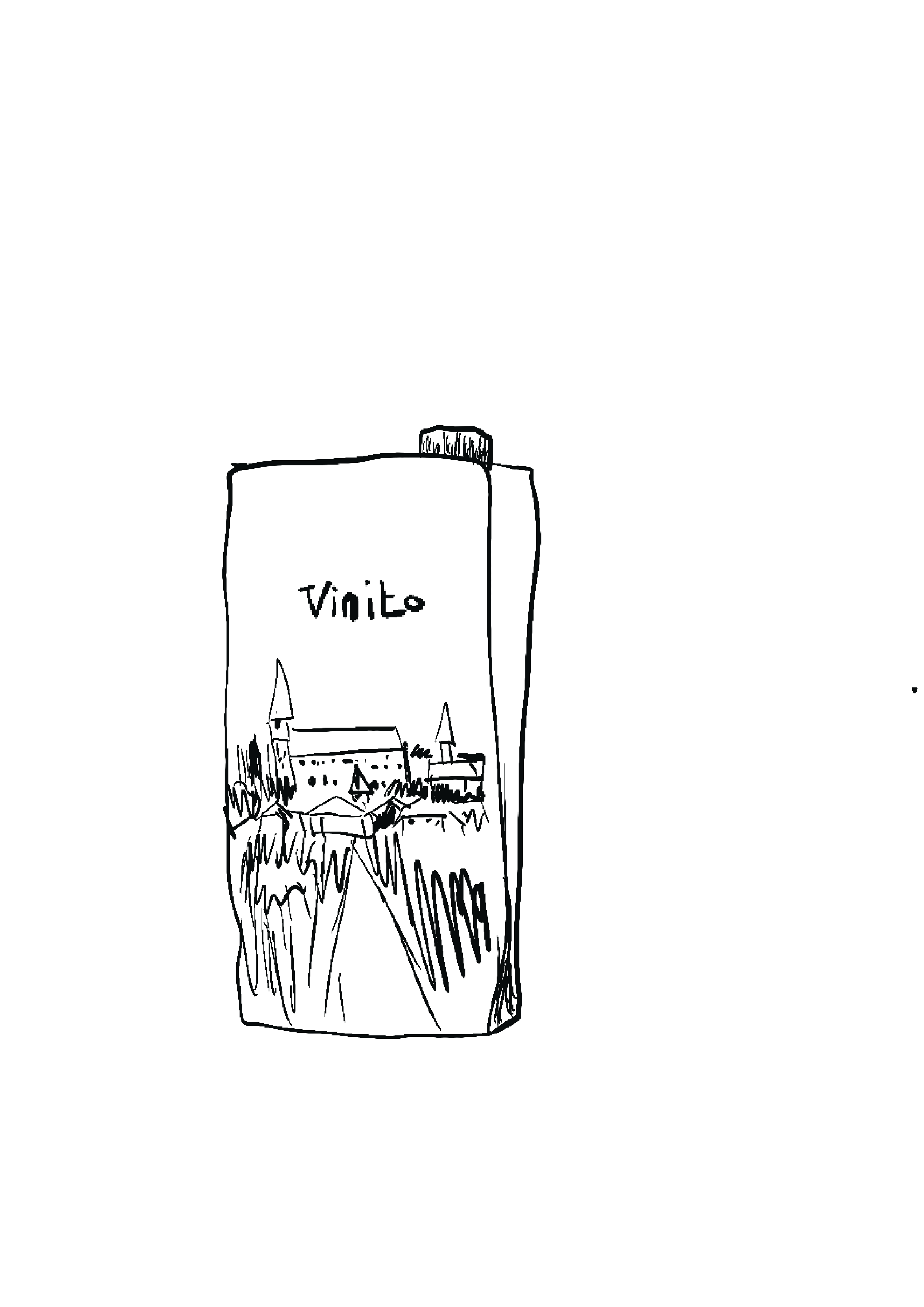 Dibujo de una botella de vino