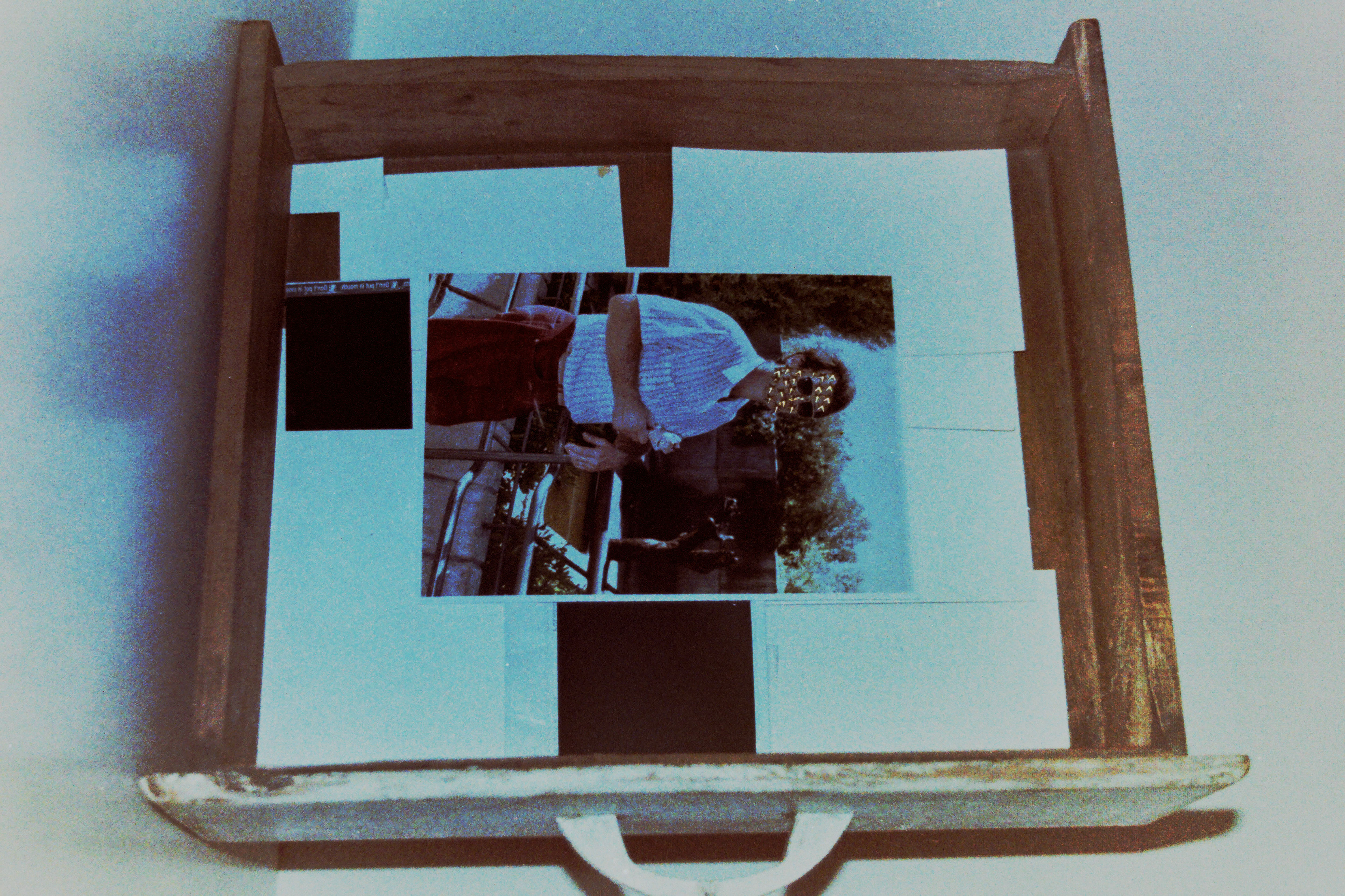 Caja con fotografías intervenidas y fragmentos de imagen
